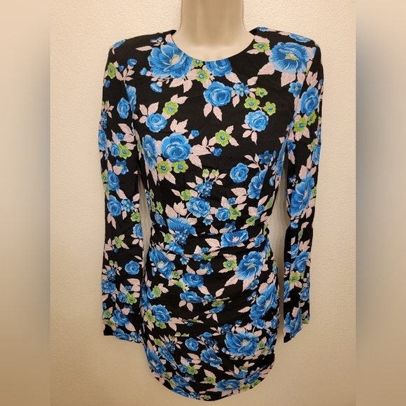 Zara Open Back Long Sleeve Mini Dress - Picture 1 of 7